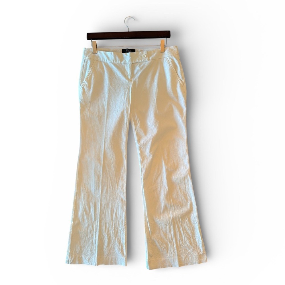 VTG Y2K Victoria's Secret Body‎ by Victoria The Kate Fit White Wide Leg Pants 8 - Picture 2 of 7